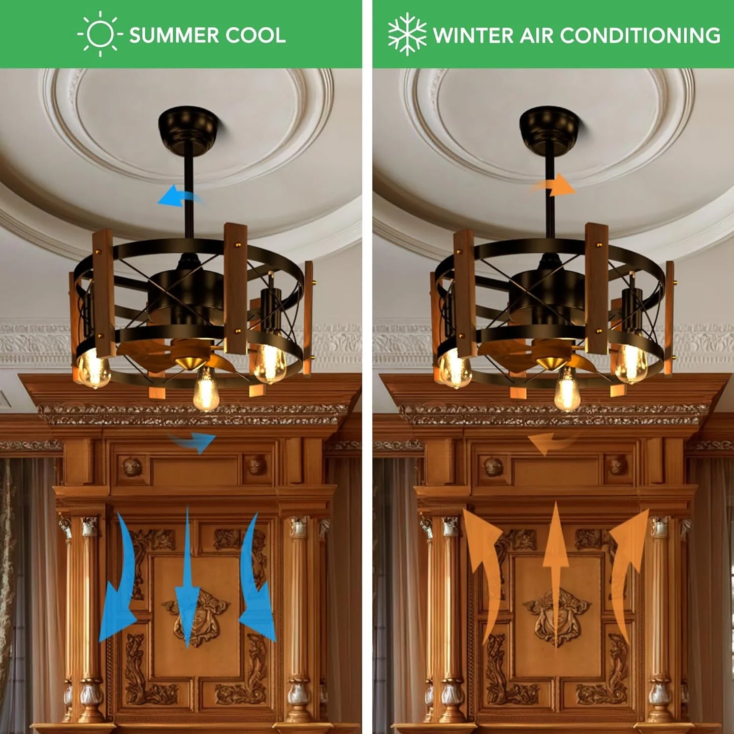 Contemporary Farmhouse Ceiling Fan with Integrated LED Lighting