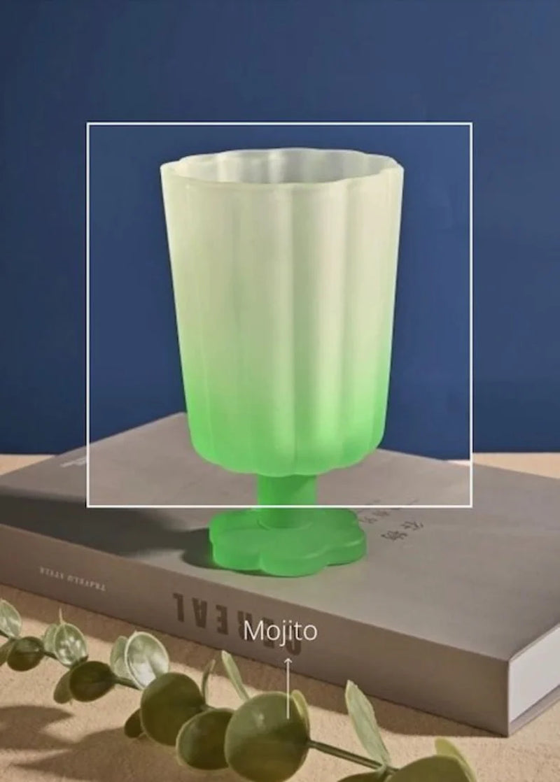 Artisan Hand-Blown Petal Goblets - Elegant Colored Wine Glasses