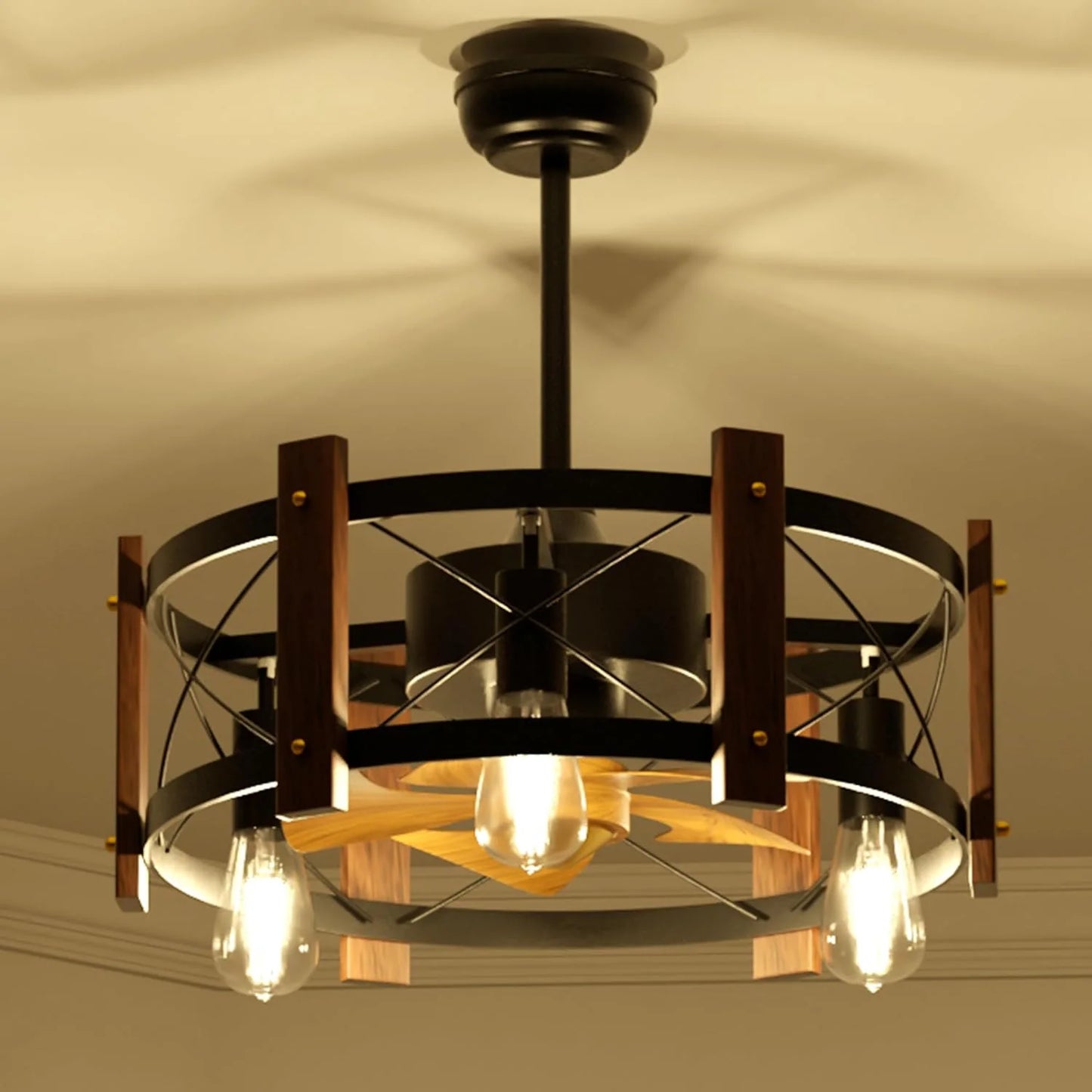 Contemporary Farmhouse Ceiling Fan with Integrated LED Lighting