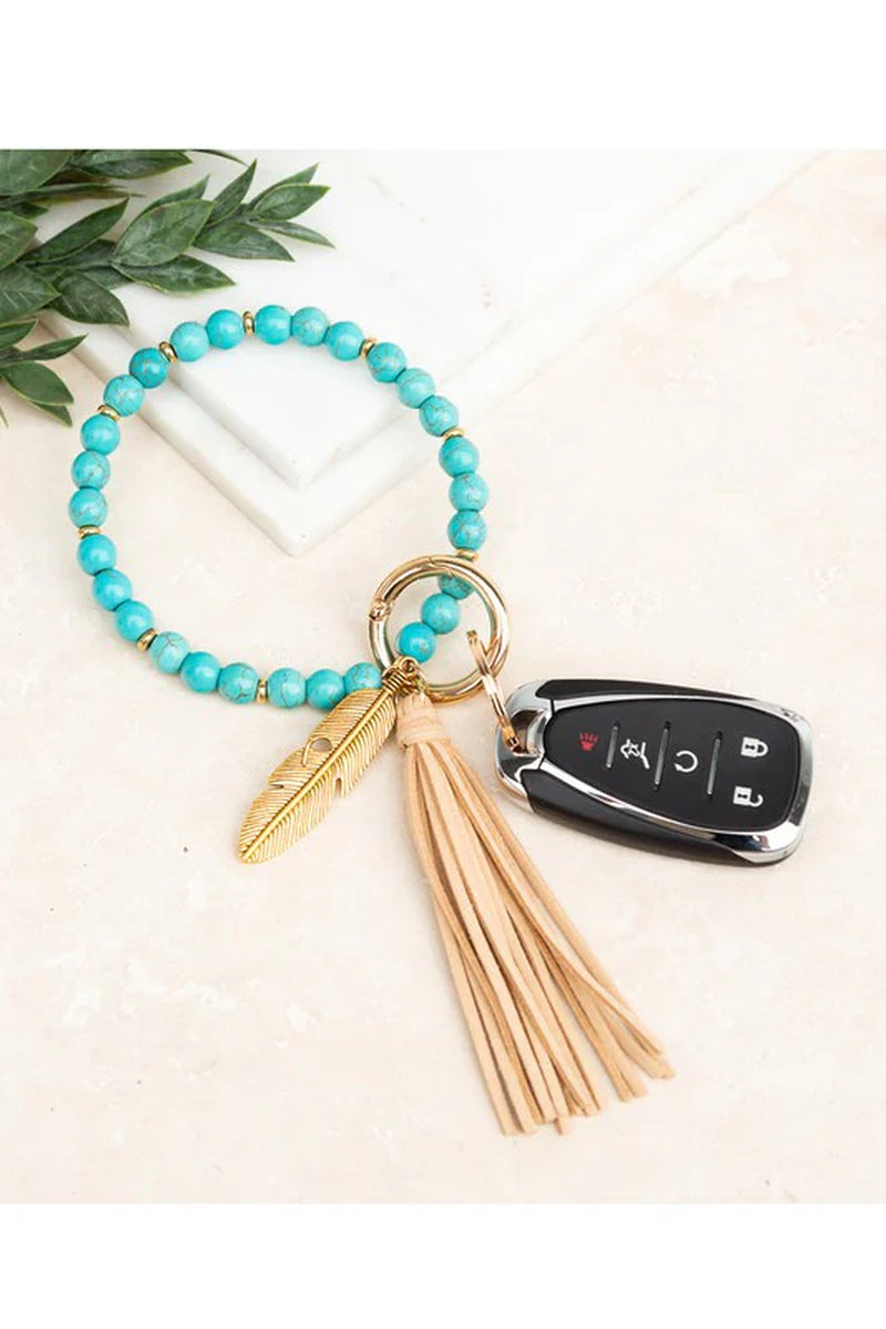 Bohemian Stone Key Ring Bracelet