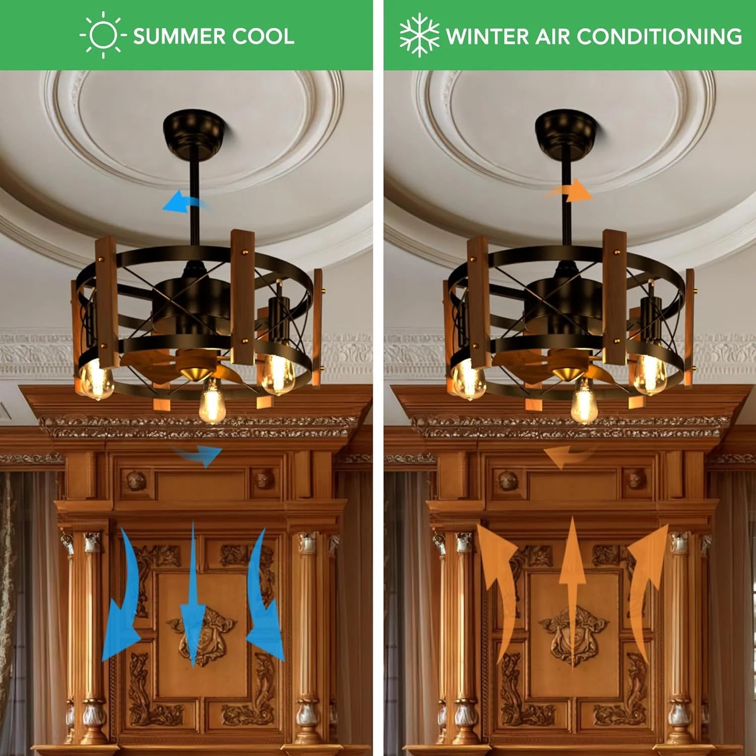 Contemporary Farmhouse Ceiling Fan with Integrated LED Lighting