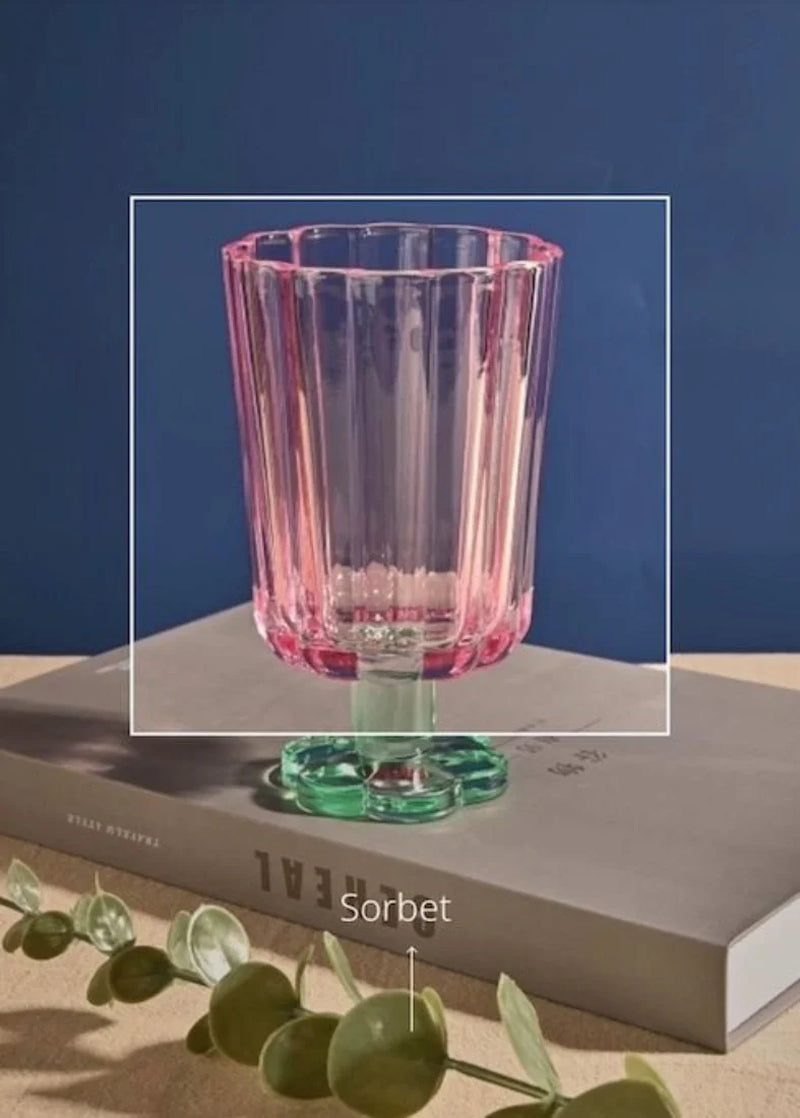 Artisan Hand-Blown Petal Goblets - Elegant Colored Wine Glasses