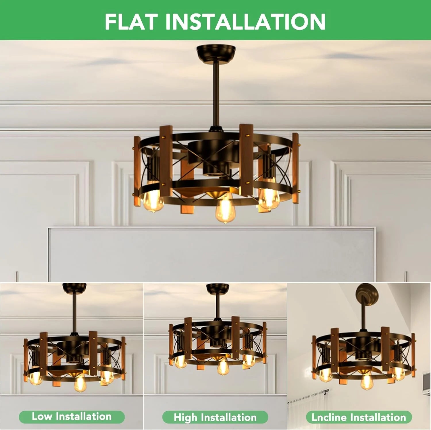 Contemporary Farmhouse Ceiling Fan with Integrated LED Lighting