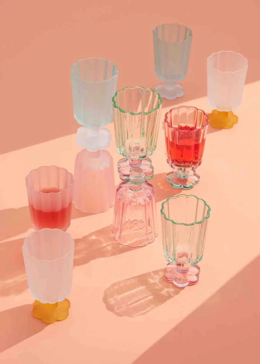 Artisan Hand-Blown Petal Goblets - Elegant Colored Wine Glasses