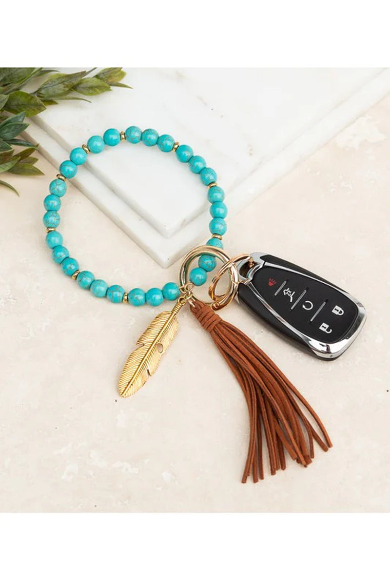 Bohemian Stone Key Ring Bracelet