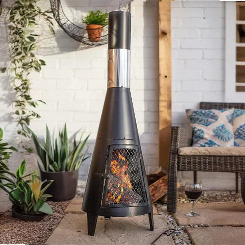 Contemporary Mesh Chiminea Fireplace