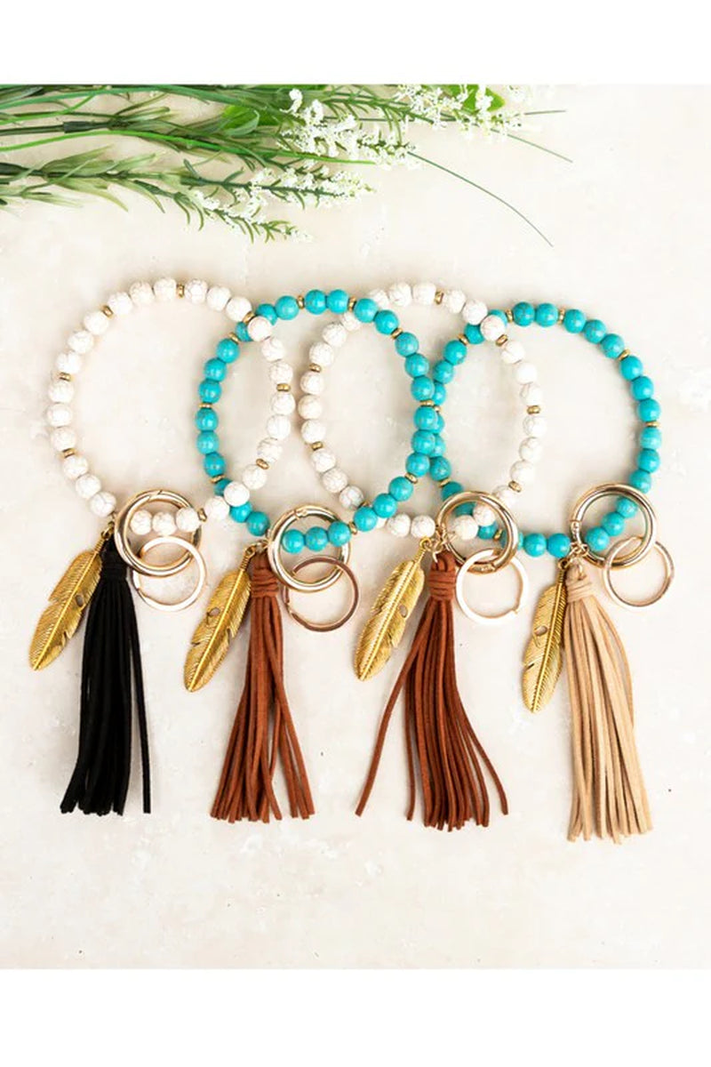 Bohemian Stone Key Ring Bracelet