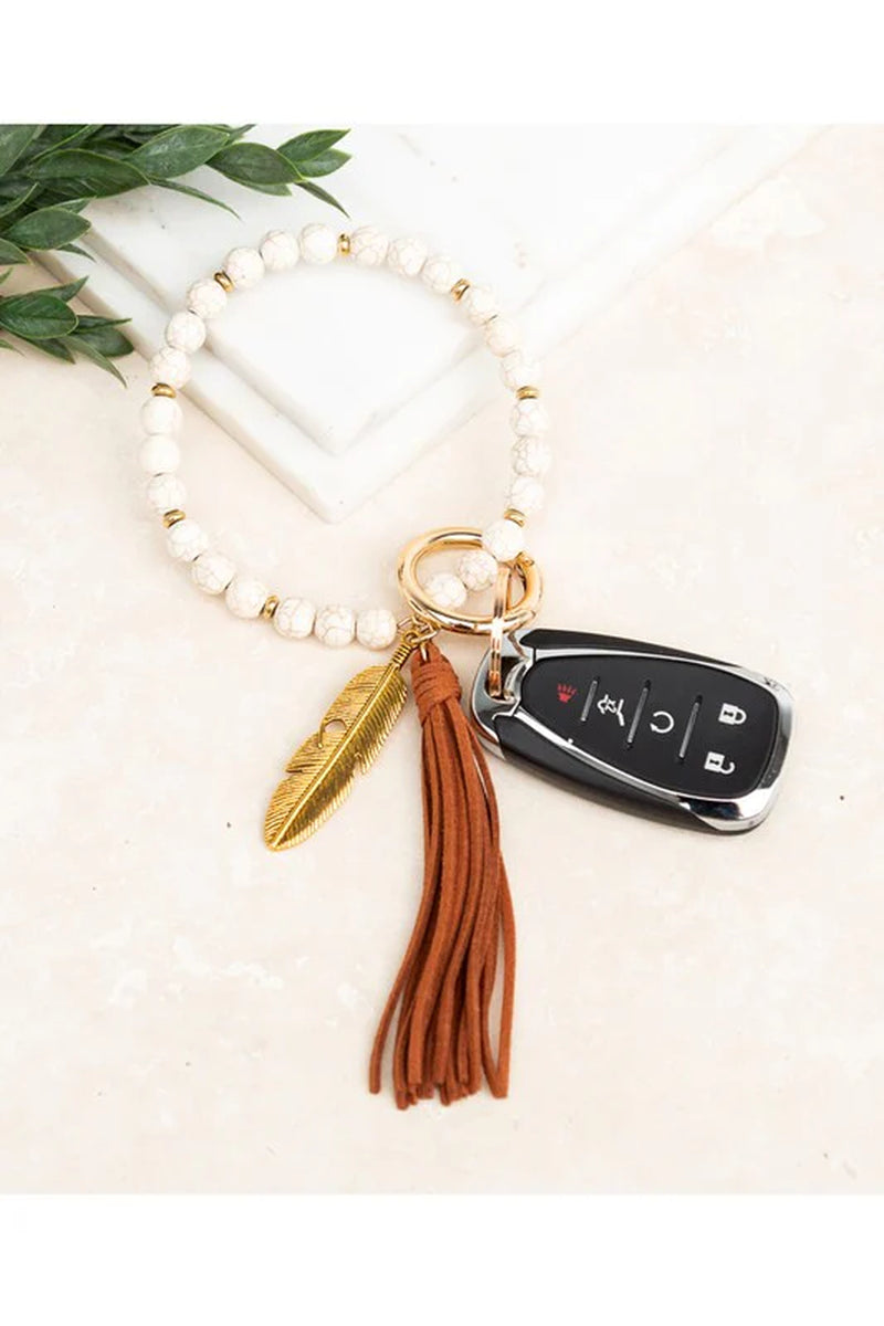 Bohemian Stone Key Ring Bracelet