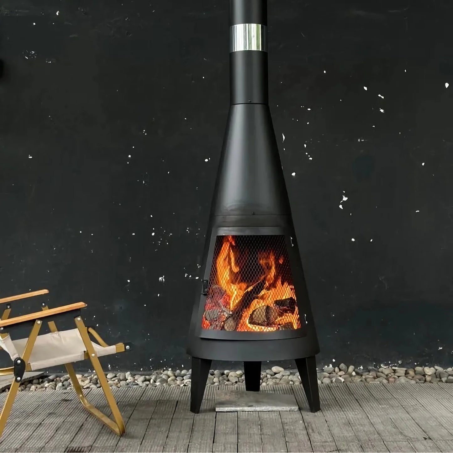 Contemporary Mesh Chiminea Fireplace