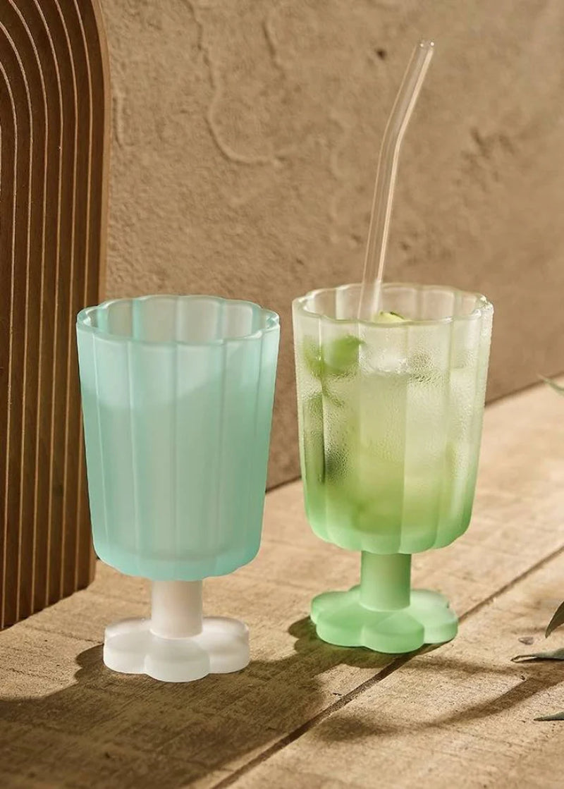 Artisan Hand-Blown Petal Goblets - Elegant Colored Wine Glasses