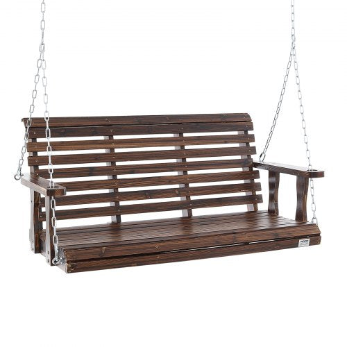 Transform your outdoors with the our 4.5 Ft Wooden Porch Swing! Perfect for your garden or courtyard, it supports 880 lbs and comes with sturdy hanging chains.